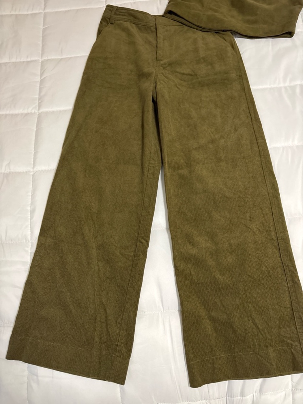 Wayf Olive Green Top & Wide Leg Pants Set - Picture 4 of 4